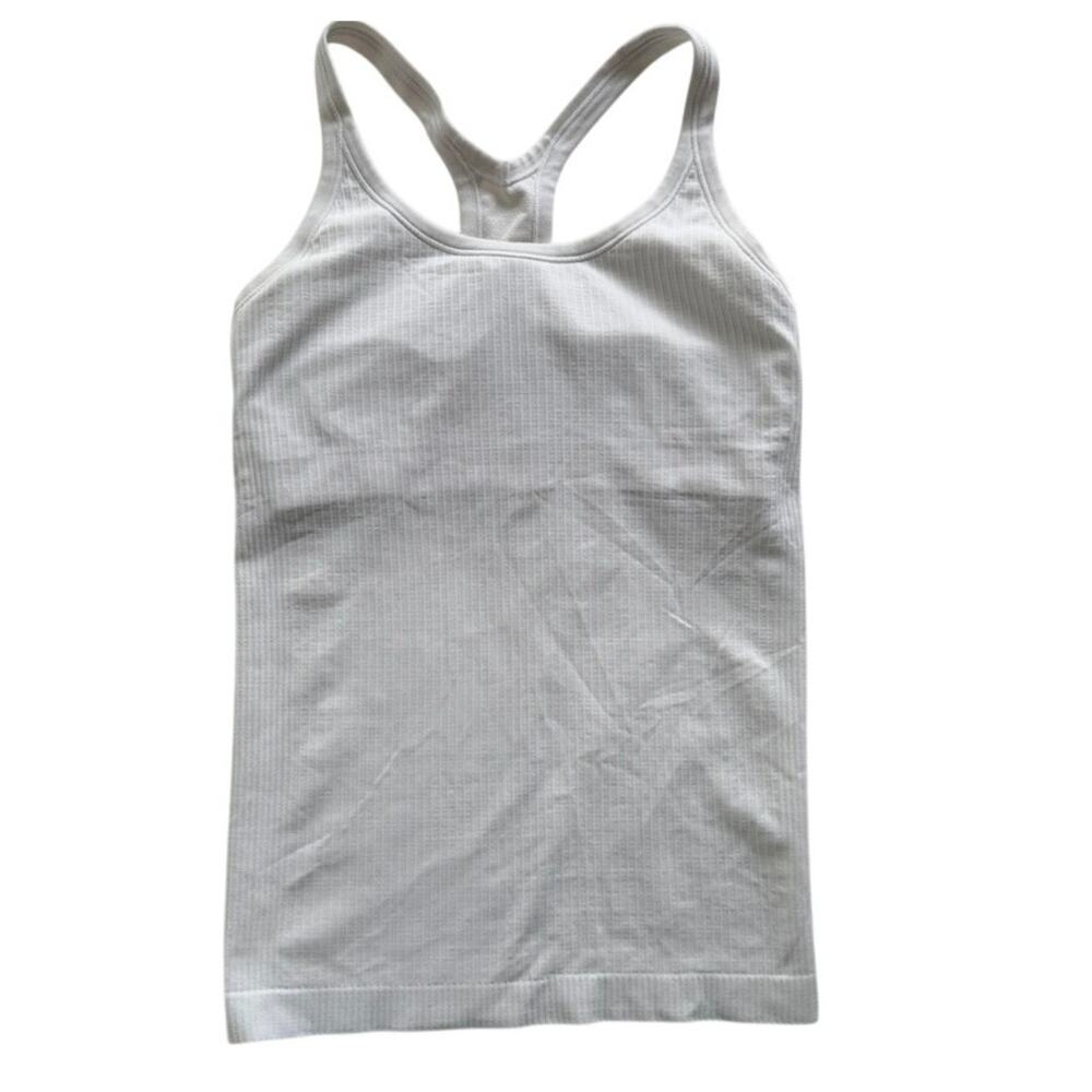 Lululemon Ebb To Street Tank White Size 6 Racerback Gym Yoga Bra Tank - Picture 2 of 7